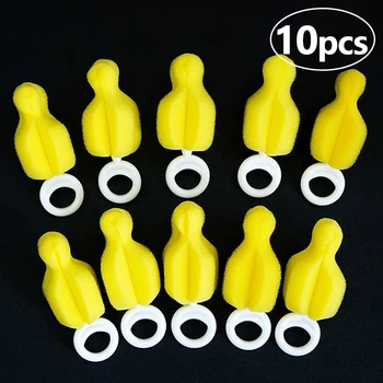 Žltá Špongia Bradavky Kefa Baby Mlieko Fľaše Umývanie Nástrojov 360° Otáčanie Čistiaca Kefa Dieťa Cumlík Kefy Bradavky Cleaner